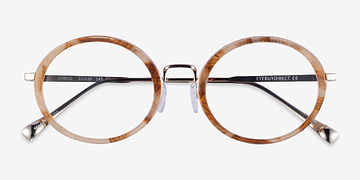 Brown Floral Gold Cybele -  Metal Eyeglasses