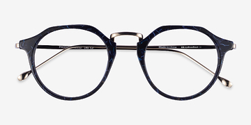 Blue Floral Phoebe -  Metal Eyeglasses