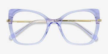 Clear Blue Purple Delancey -  Metal Eyeglasses