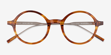 Striped Tortoise Gregory -  Metal Eyeglasses