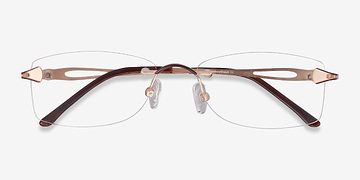 Golden/Brown Rivet -  Classic Metal Eyeglasses