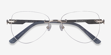 Silver Light Gray Ride -  Metal Eyeglasses