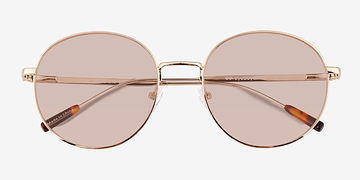 Shiny Gold Tortoise Olin -  Metal Sunglasses