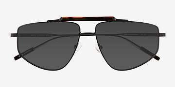 Tortoise Satin Black Rilee -  Metal Sunglasses