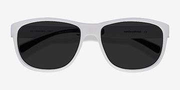 White Determined -  Plastic Sunglasses