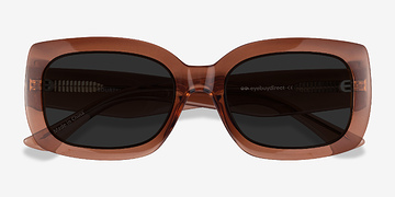 Clear Brown Courteney -  Plastic Sunglasses