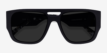Matte Black Cliff -  Metal Sunglasses