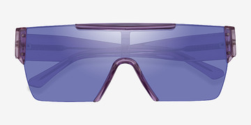 Clear Purple Striata -  Plastic Sunglasses