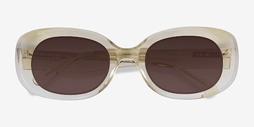 Crystal Light Yellow Aretha -  Acetate Sunglasses