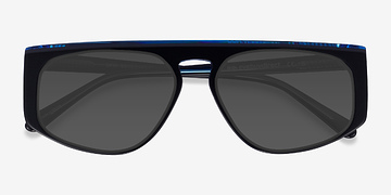 Bilayer Black Blue Skya -  Acetate Sunglasses
