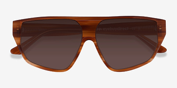 Striped Brown Bruno -  Acetate Sunglasses