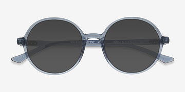 Clear Blue Dayglow -  Plastic Sunglasses