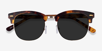 Tortoise Strata -  Vintage Acetate, Metal Sunglasses