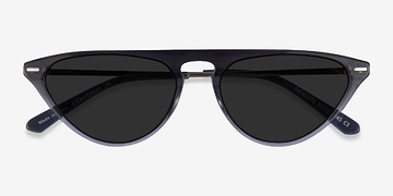Clear Gray Satellite -  Metal Sunglasses