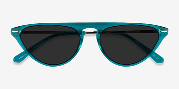 Clear Green Satellite -  Metal Sunglasses
