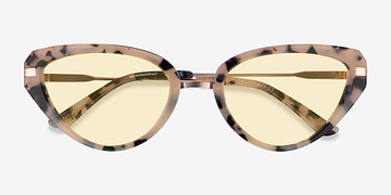 Milky Cream Tortoise Genevieve -  Metal Sunglasses