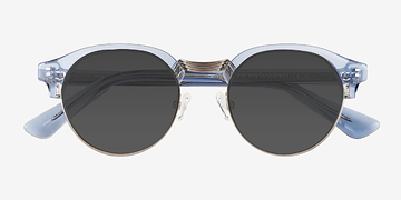 Clear Blue Silver Tommie -  Metal Sunglasses