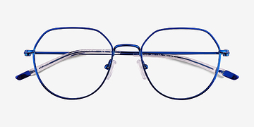 Shiny Blue Zeus -  Titanium Eyeglasses
