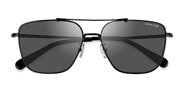 Matte Black Coach HC7137 CA576 -  Metal Sunglasses