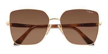 Tortoise Gold Vogue Eyewear VO4199S -  Metal Sunglasses