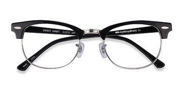 Black Silver Sweet Janet -  Fashion Acetate, Metal Eyeglasses