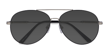  Black Silver  Camp -  Vintage Metal Sunglasses